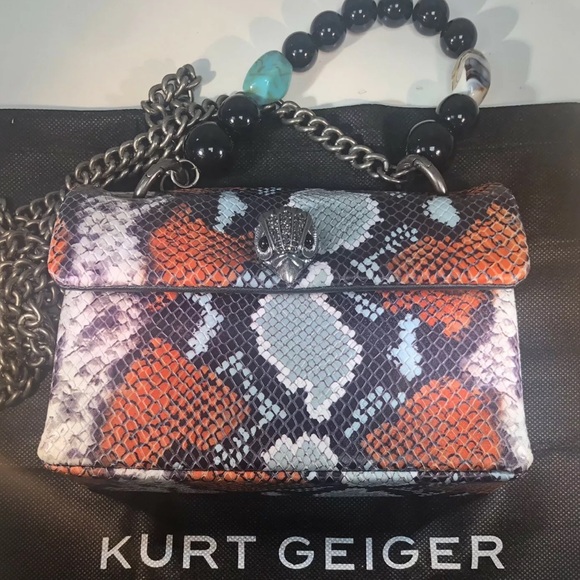 Snakeskin Crossbody Bag Orange Multi NWT - Picture 8 of 12